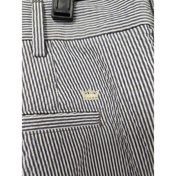 Peter Millar Mens Featherweight Pinstripe Shorts Blue and White Size 35 - Picture 3 of 7
